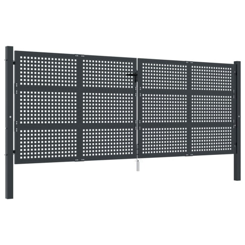 VidaXL vidaXL Gartentor Anthrazit 400x150 cm Stahl 1