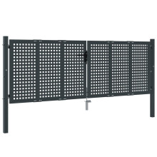 (300 x 150 cm) vidaXL Garden Gate Driveway Fence Gate Fence Panel Patio Gate Anthracite Steel