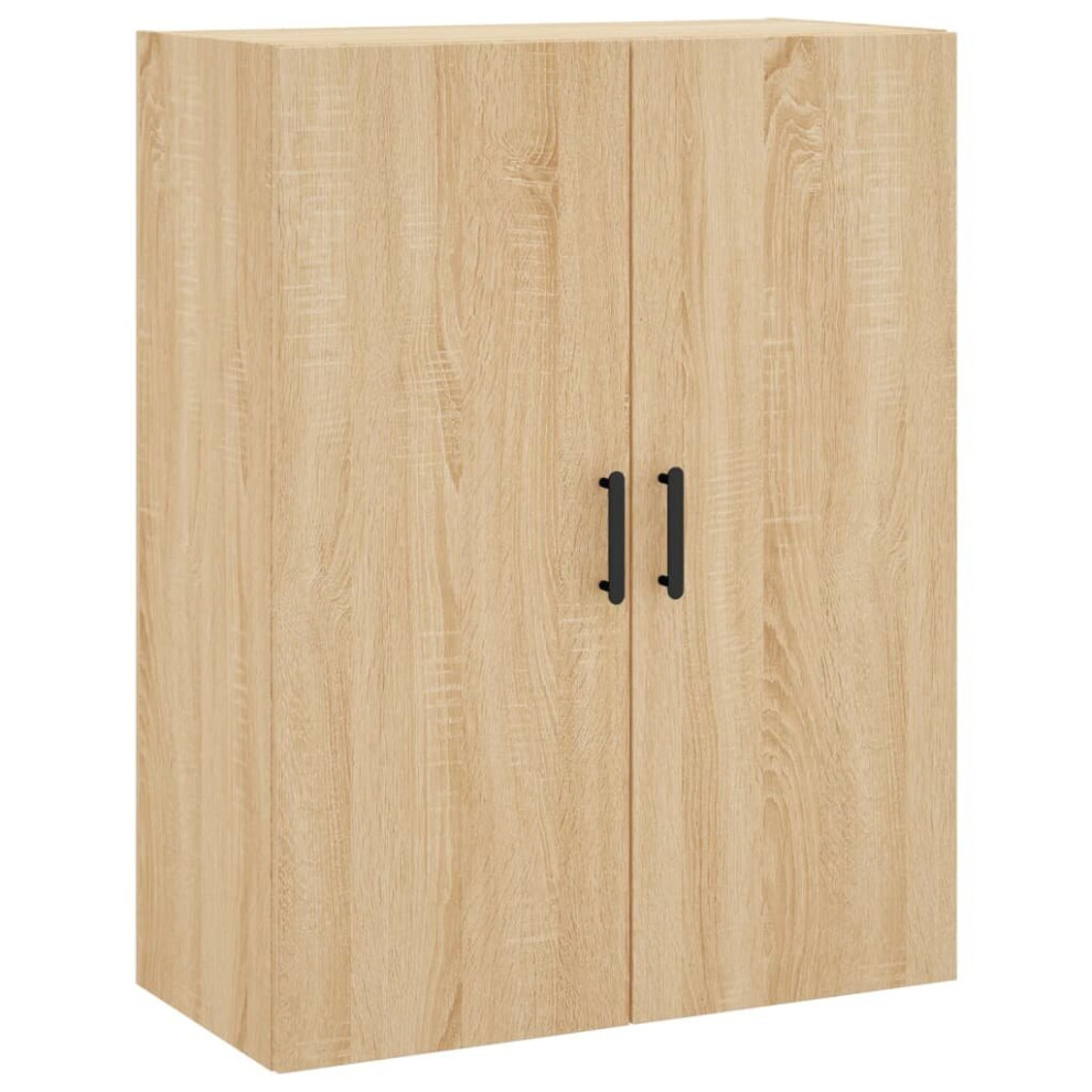 Vidaxl (Sonoma Oak) Wall Mounted Cabinet Storage Cabinet Side Cabinet White Engineered Wood