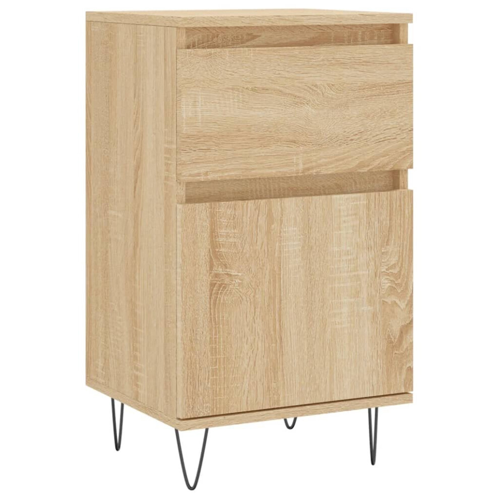 Vidaxl (Sonoma Oak, 1 Pcs) Sideboard Storage Cabinet Cupboard Side Cabinet White Engineered Wood