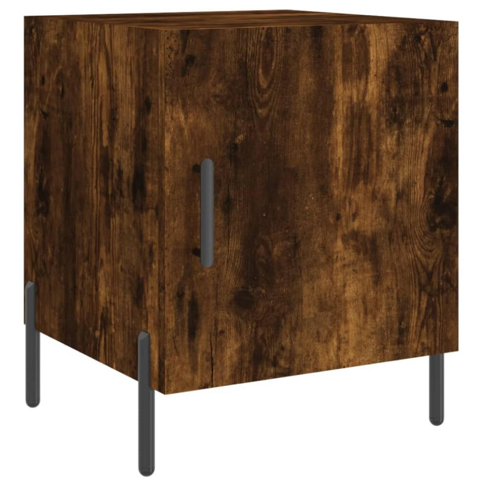 Vidaxl (Smoked Oak, 1 Pcs) Bedside Cabinet Bedside Table Nightstand Bedstand Engineered Wood Black