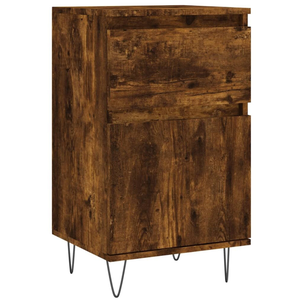Vidaxl (Smoked Oak, 1 Pcs) Sideboard Storage Cabinet Cupboard Side Cabinet White Engineered Wood