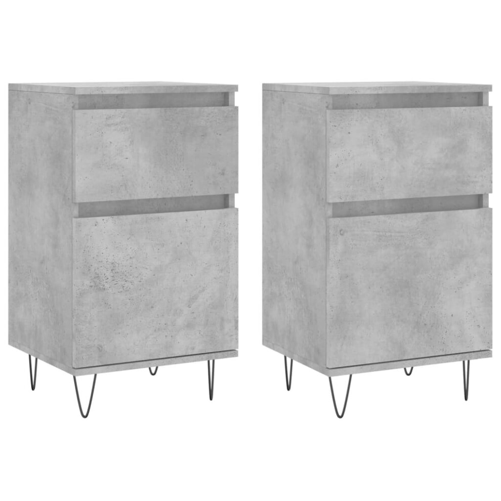 (concrete grey, 2 pcs) vidaXL Sideboard Storage Cabinet Cupboard Side Cabinet White Engineered Wood