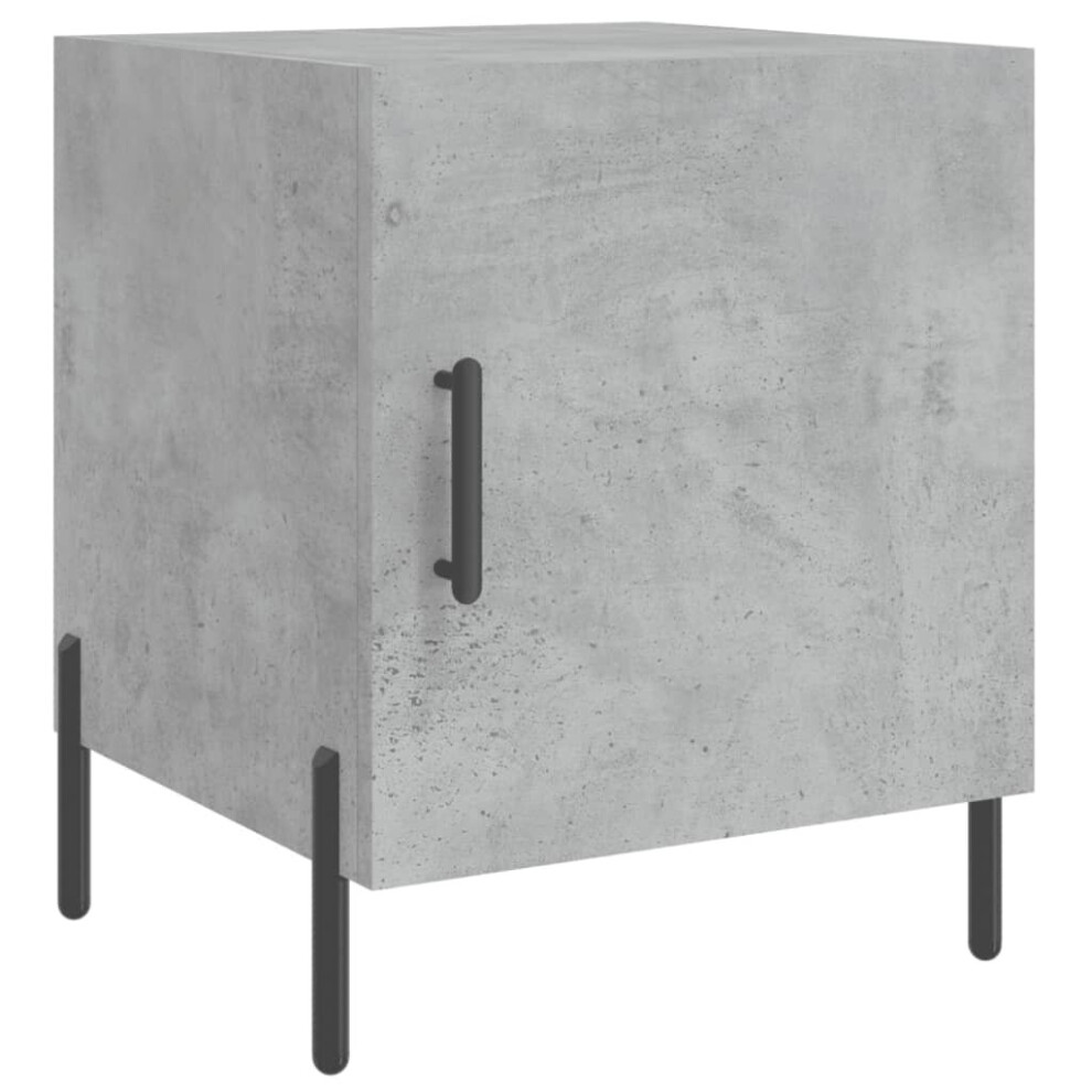 Vidaxl (Concrete Grey, 1 Pcs) Bedside Cabinet Bedside Table Nightstand Bedstand Black Engineered Wood