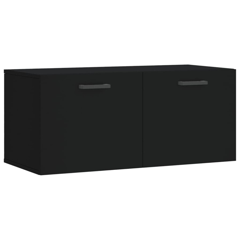 Vidaxl (, 80 X X 35 Cm) Wall Cabinet Storage Cabinet Display Cabinet Sonoma Oak Engineered Wood Black Size 36.5