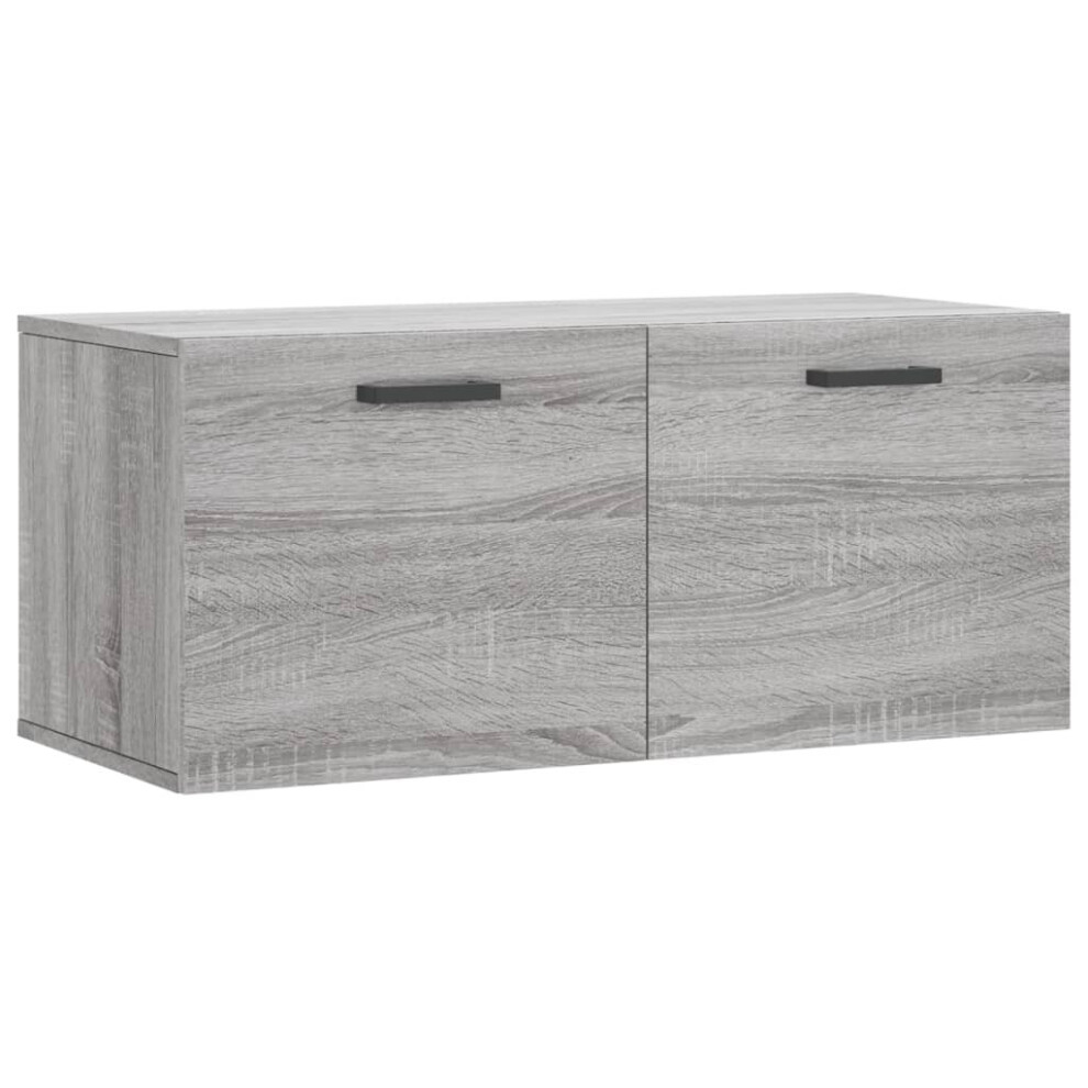 (grey sonoma, 80 x 36.5 x 35 cm) vidaXL Wall Cabinet Storage Cabinet Display Cabinet Sonoma Oak Engineered Wood