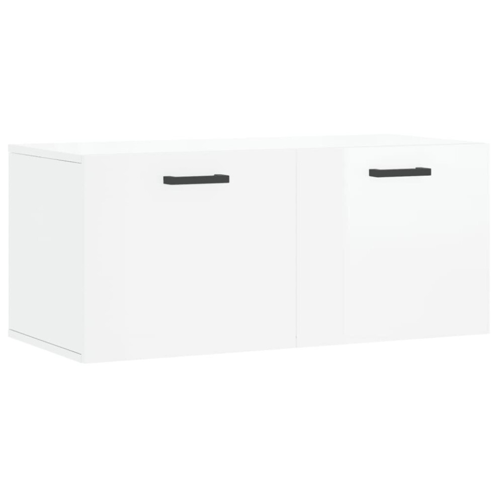 (high gloss white, 80 x 36.5 x 35 cm) vidaXL Wall Cabinet Storage Cabinet Display Cabinet Sonoma Oak Engineered Wood