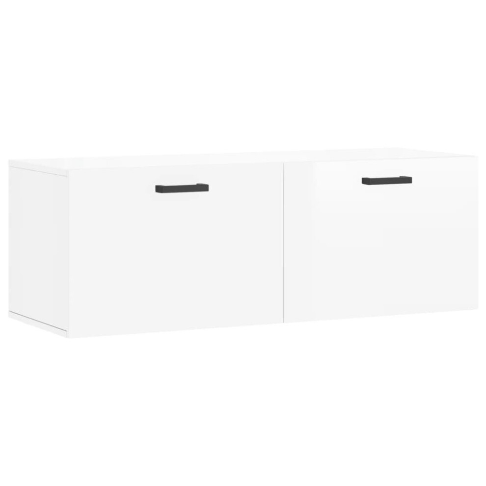 (high gloss white, 100 x 36.5 x 35 cm) vidaXL Wall Cabinet Storage Cabinet Display Cabinet Sonoma Oak Engineered Wood