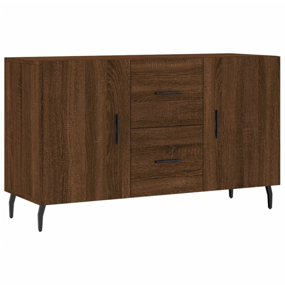 (brown oak) vidaXL Sideboard Storage Cabinet Side Cabinet Cupboard White Engineered Wood