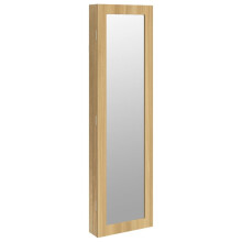 (brown) vidaXL Mirror Jewellery Cabinet Jewelry Armoire Mirror Wall Mounted White