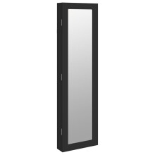 (black) vidaXL Mirror Jewellery Cabinet Jewelry Armoire Mirror Wall Mounted White