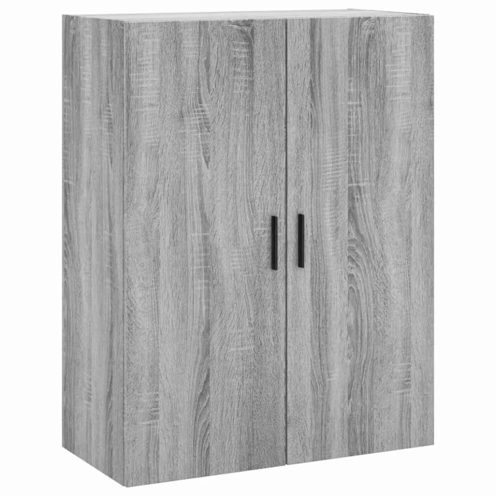 (grey sonoma) vidaXL Wall Mounted Cabinet Display Cabinet High Gloss White Engineered Wood