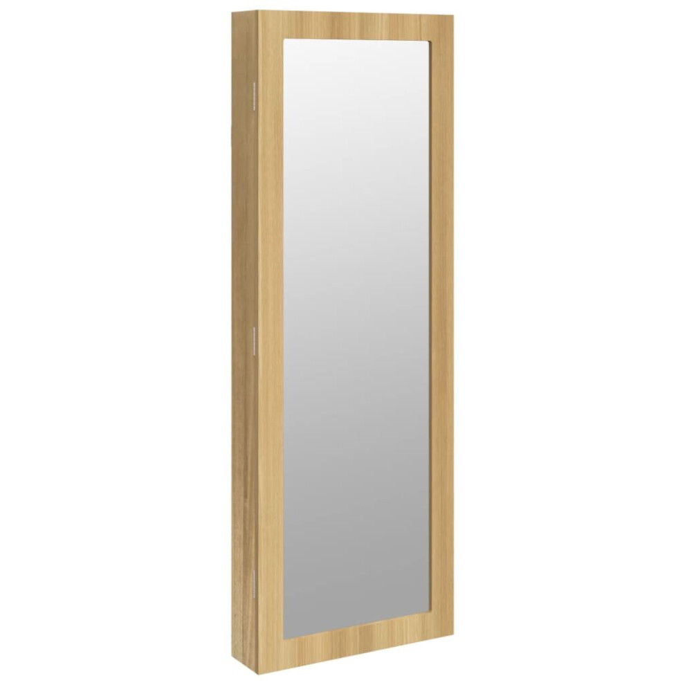 Vidaxl (Brown, 37.5 X 10 X 106 Cm) Mirror Jewellery Cabinet Jewelry Armoire Mirror Organiser Wall Mounted