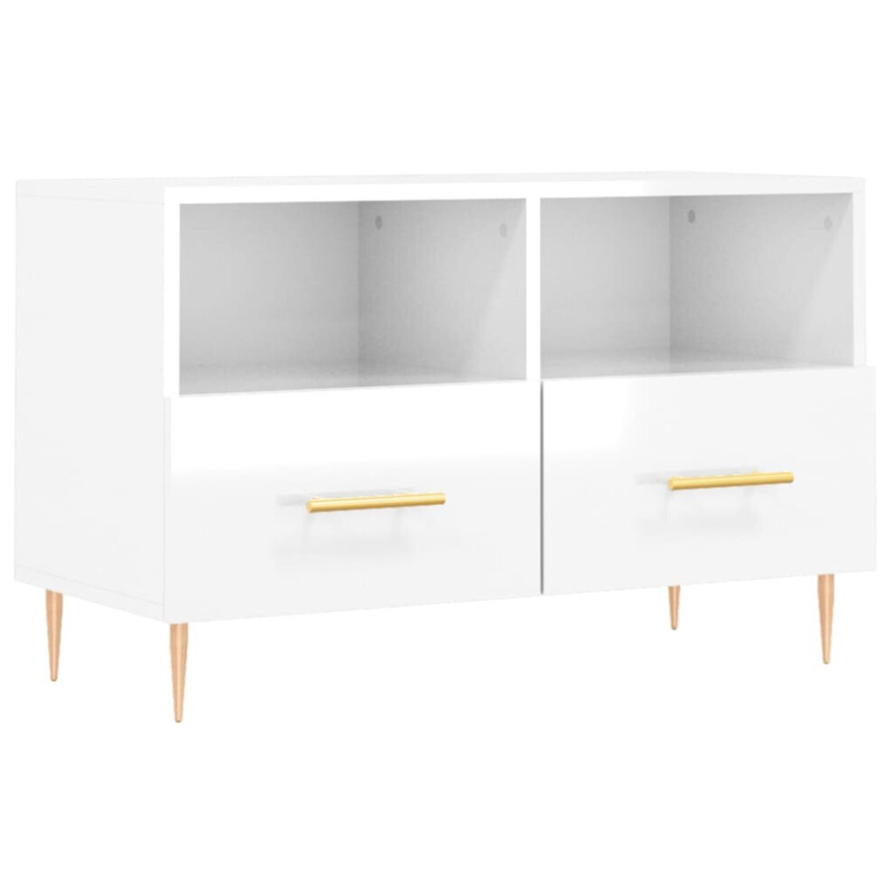 (high gloss white) vidaXL TV Cabinet TV Unit Sideboard TV Stand High Gloss White Engineered Wood