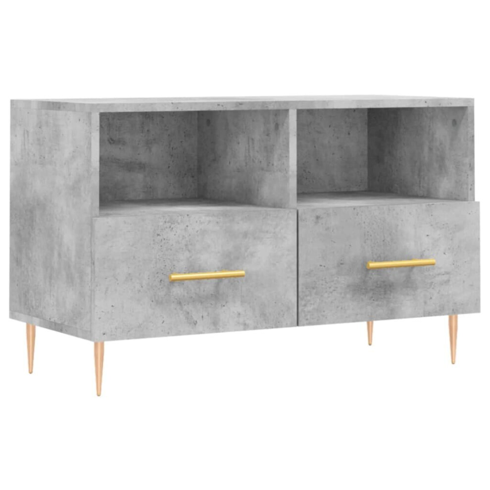 (concrete grey) vidaXL TV Cabinet TV Unit Sideboard TV Stand High Gloss White Engineered Wood