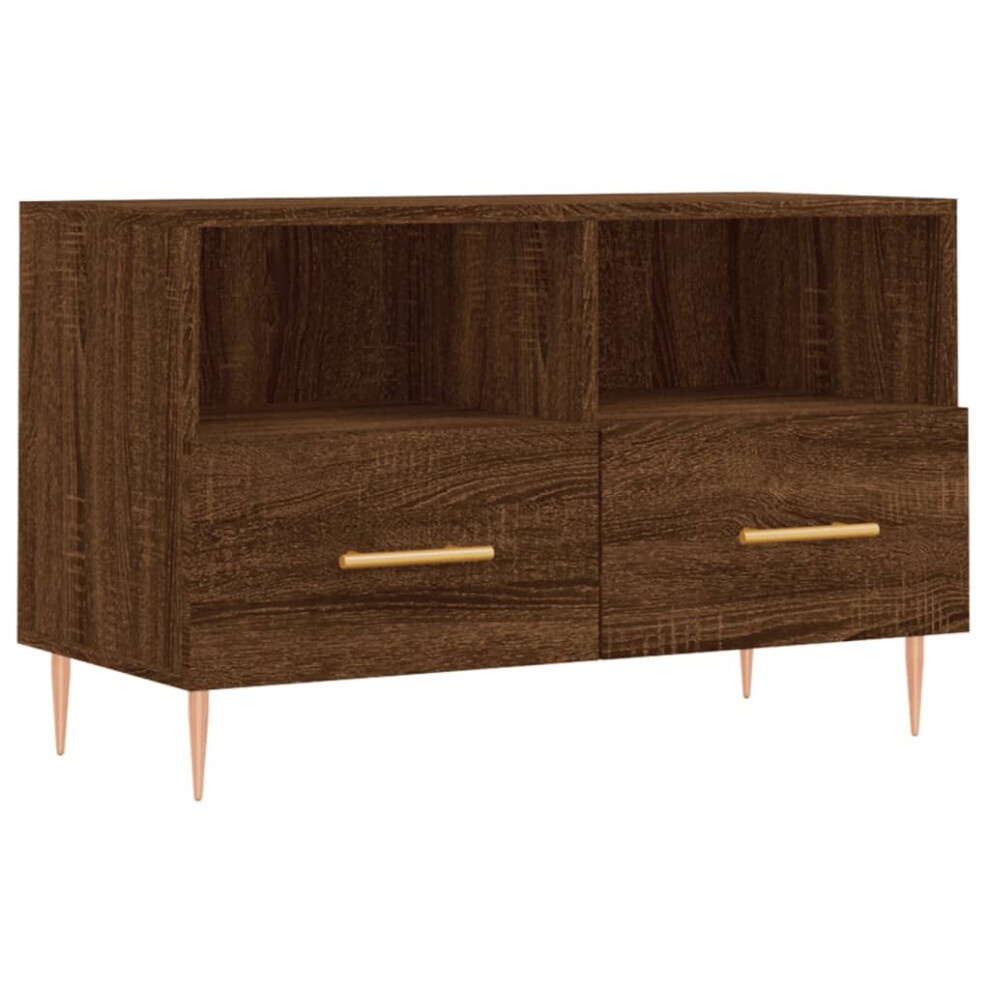 (brown oak) vidaXL TV Cabinet TV Unit Sideboard TV Stand High Gloss White Engineered Wood