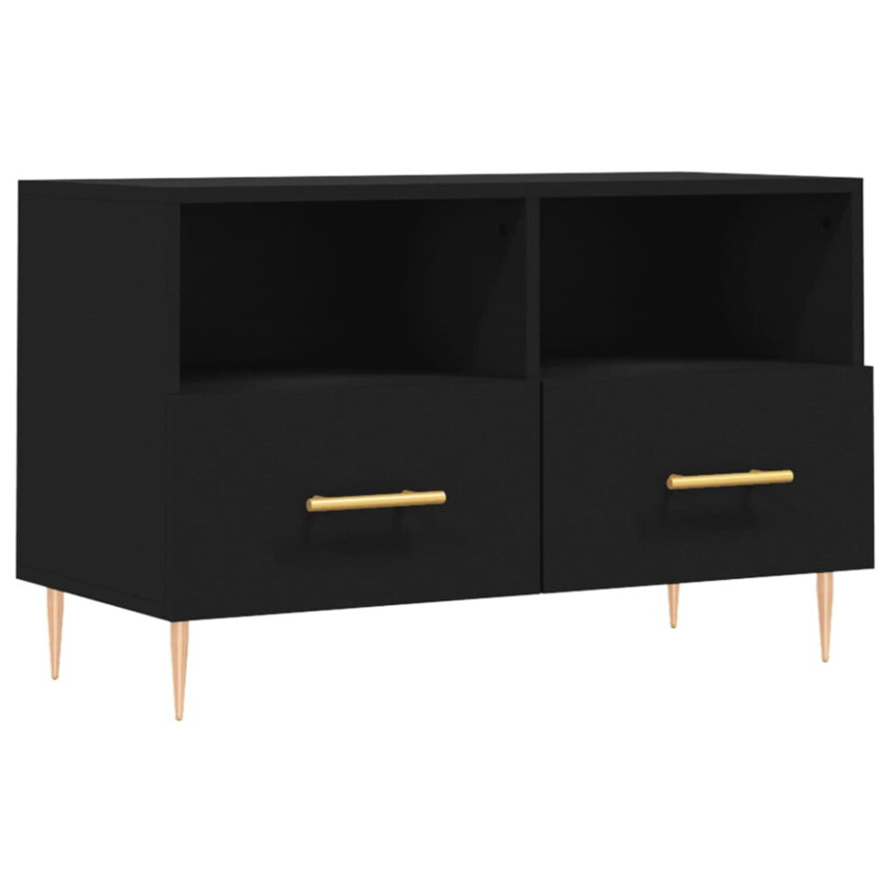 (black) vidaXL TV Cabinet TV Unit Sideboard TV Stand High Gloss White Engineered Wood