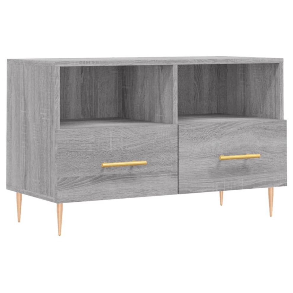 (grey sonoma) vidaXL TV Cabinet TV Unit Sideboard TV Stand High Gloss White Engineered Wood