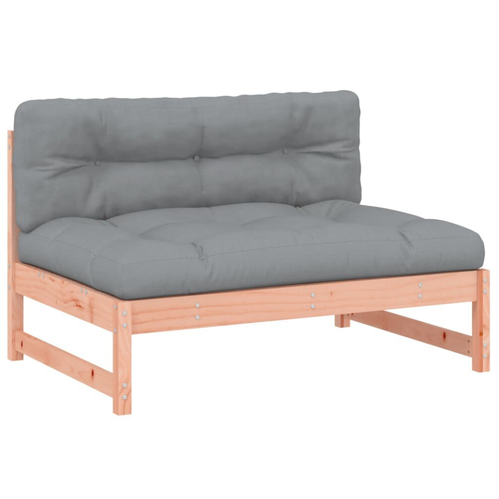 (natural douglas, middle sofa) vidaXL Middle Sofa Patio Footrest Sectional Sofa with Cushions Solid Wood Pine