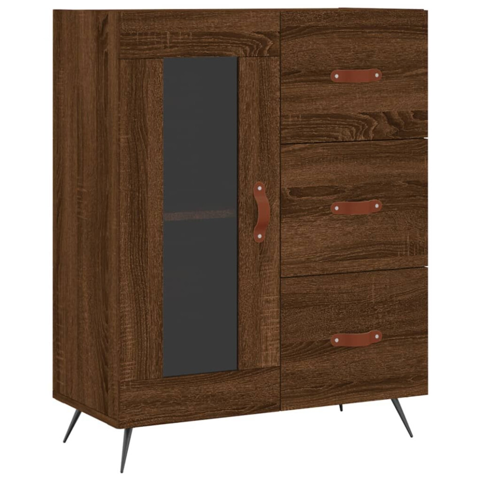 (brown oak) vidaXL Sideboard Storage Side Cabinet Cupboard Sonoma Oak Engineered Wood