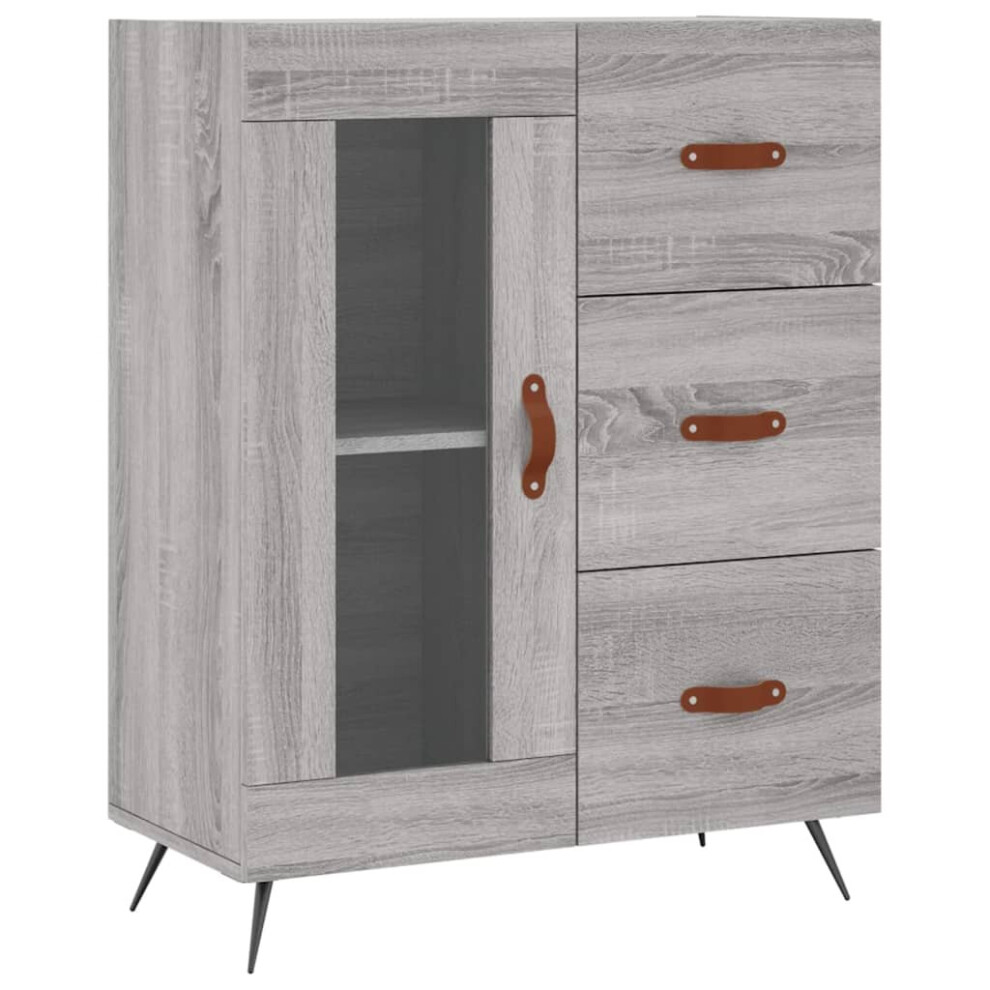 (grey sonoma) vidaXL Sideboard Storage Side Cabinet Cupboard Sonoma Oak Engineered Wood