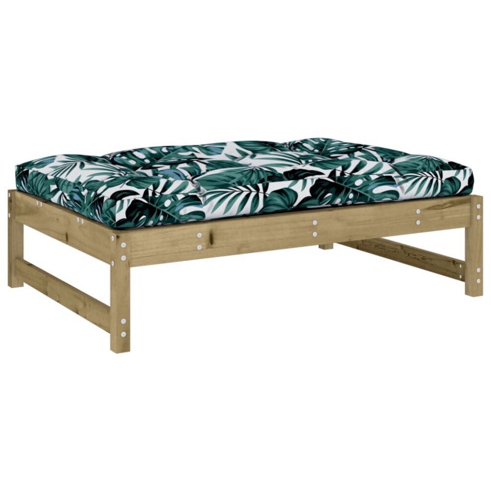 Vidaxl (, Footrest) Middle Sofa Patio Footrest Sectional Sofa With Cushions Solid Wood Pine Brown