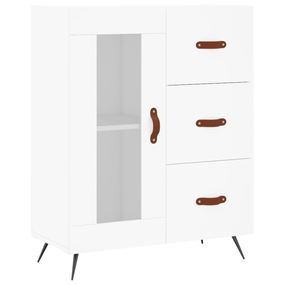 (white) vidaXL Sideboard Storage Side Cabinet Cupboard Sonoma Oak Engineered Wood