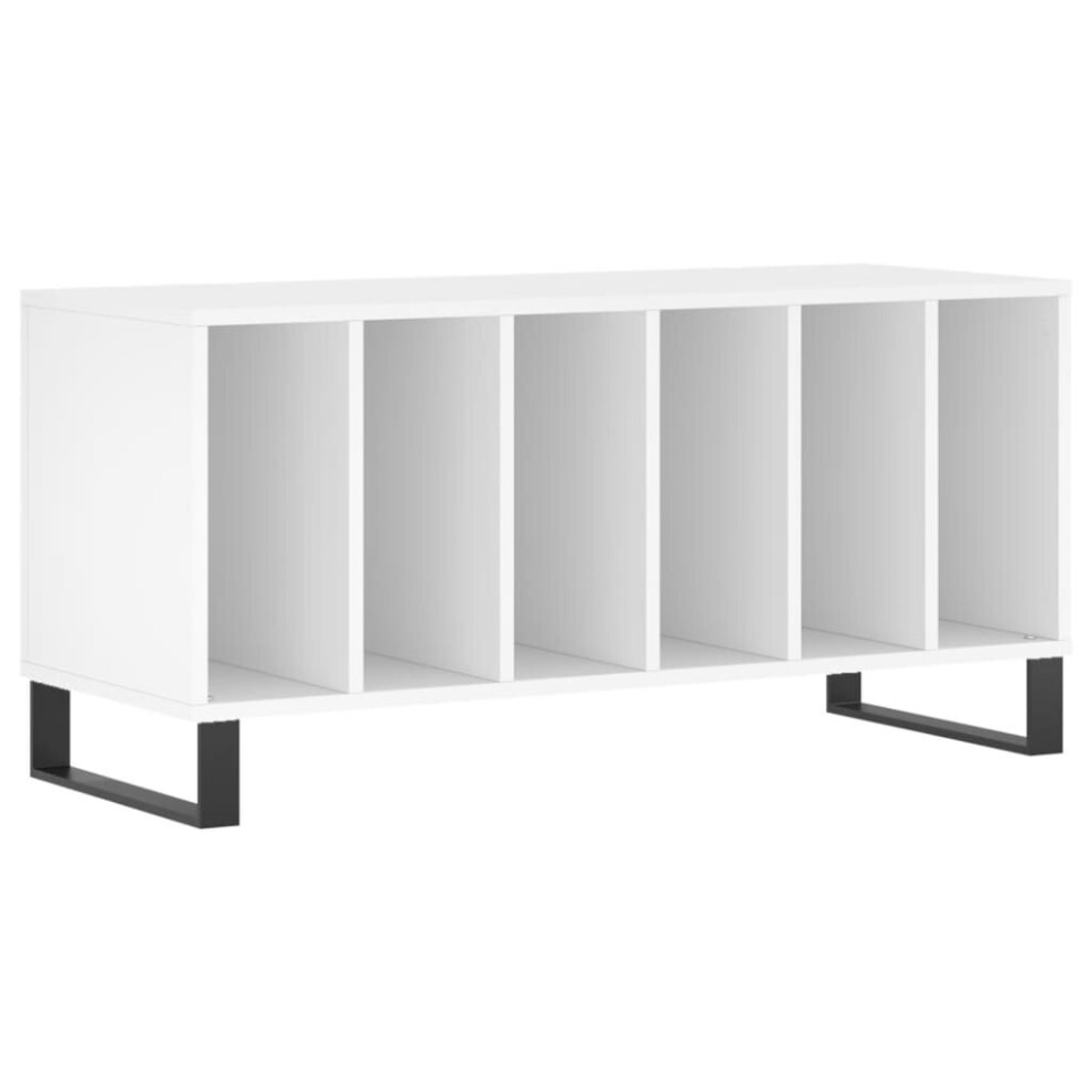 (white) vidaXL Record Cabinet Record Storage Cabinet Sideboard White Engineered Wood