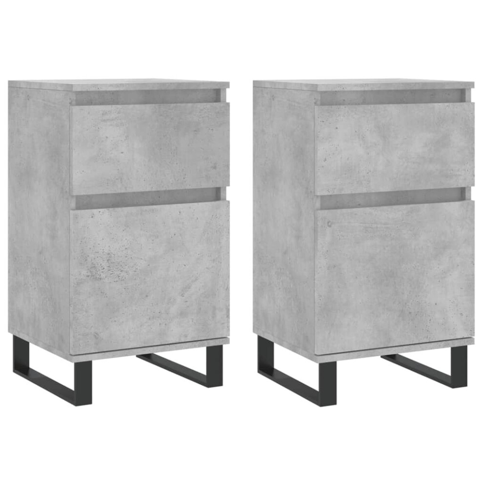 (concrete grey, 2 pcs) vidaXL Sideboards Storage Cabinet Cupboard 2 pcs Smoked Oak Engineered Wood