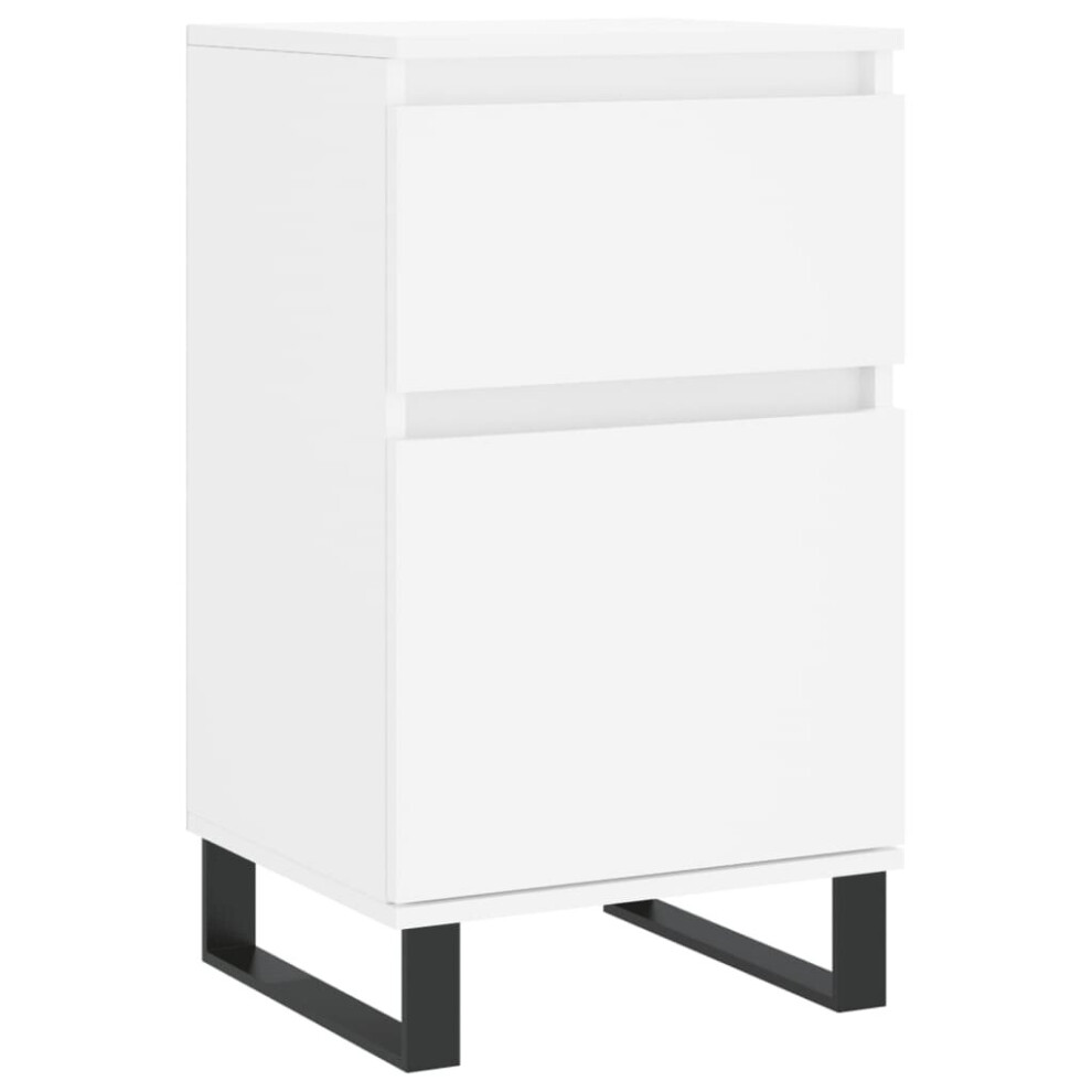 Vidaxl (White, 1 Pcs) Sideboards Storage Cabinet Cupboard 2 Pcs Smoked Oak Engineered Wood
