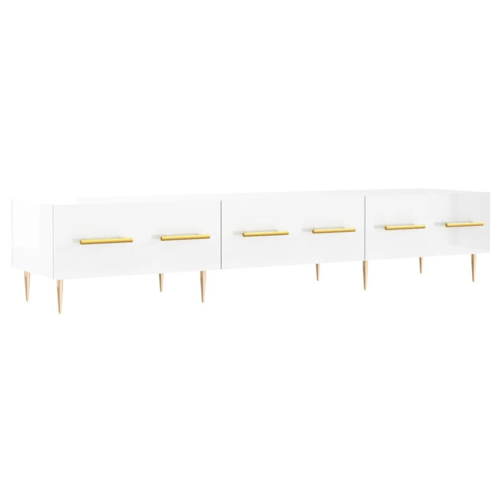 (high gloss white) vidaXL TV Cabinet TV Unit Media Cabinet TV Stand Smoked Oak Engineered Wood