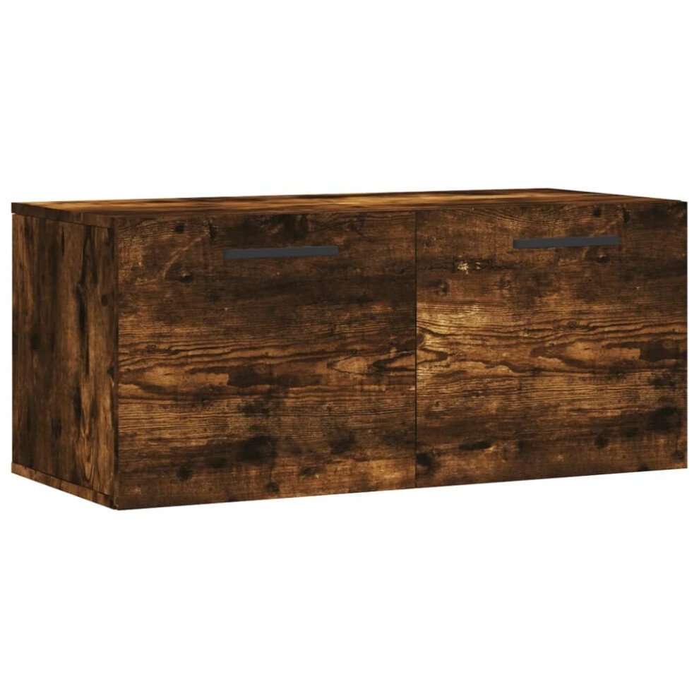Vidaxl (Smoked Oak, 80 X 36.5 X 35 Cm) Wall Cabinet Wall Storage Display Cabinet Sonoma Engineered Wood Grey