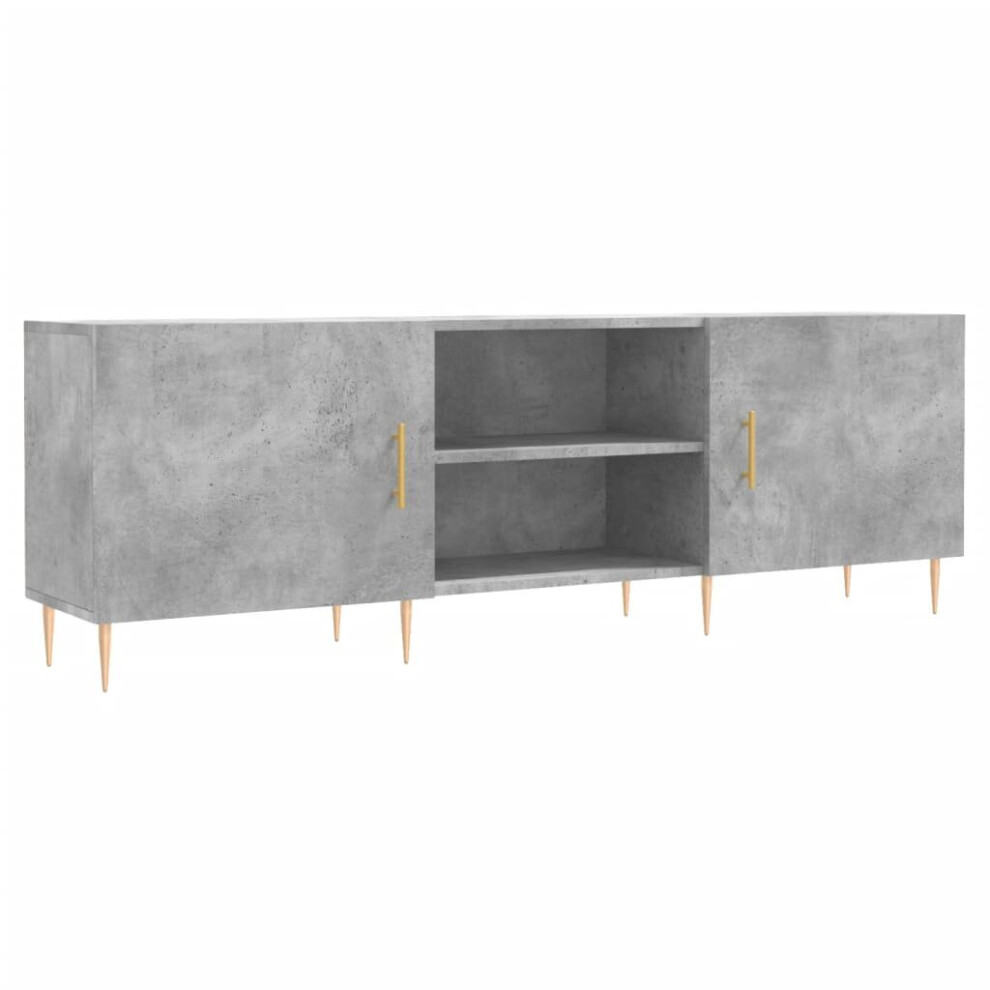 Vidaxl (Concrete Grey) Tv Cabinet Tv Console Sideboard Media Console White Engineered Wood White,Grey
