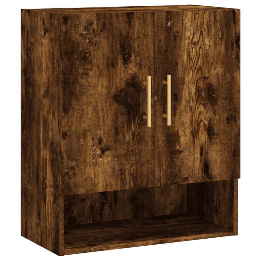 Vidaxl (Smoked Oak) Wall Cabinet Wall Storage Display Cabinet Concrete Grey Engineered Wood