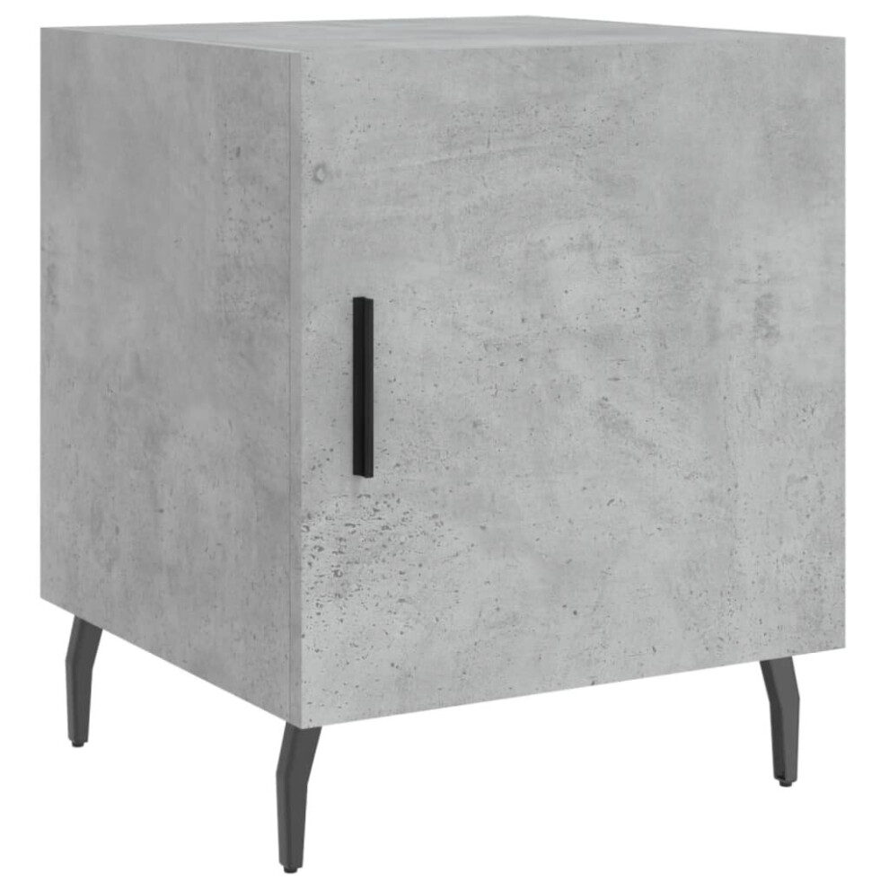 Vidaxl (Concrete Grey, Pcs) Bedside Cabinet Bedside Table Nightstand Bedstand White Engineered Wood White,Grey Size 1