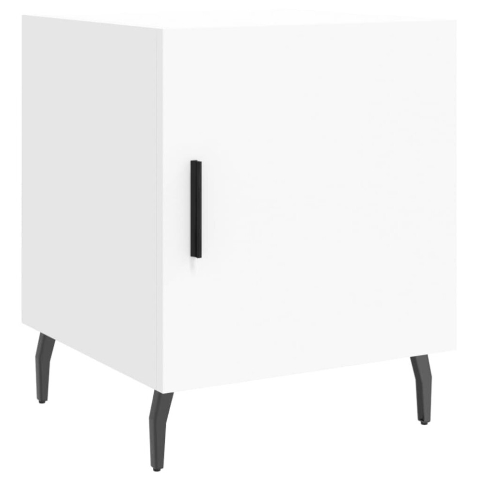 Vidaxl (White, 1 Pcs) Bedside Cabinet Bedside Table Nightstand Bedstand White Engineered Wood