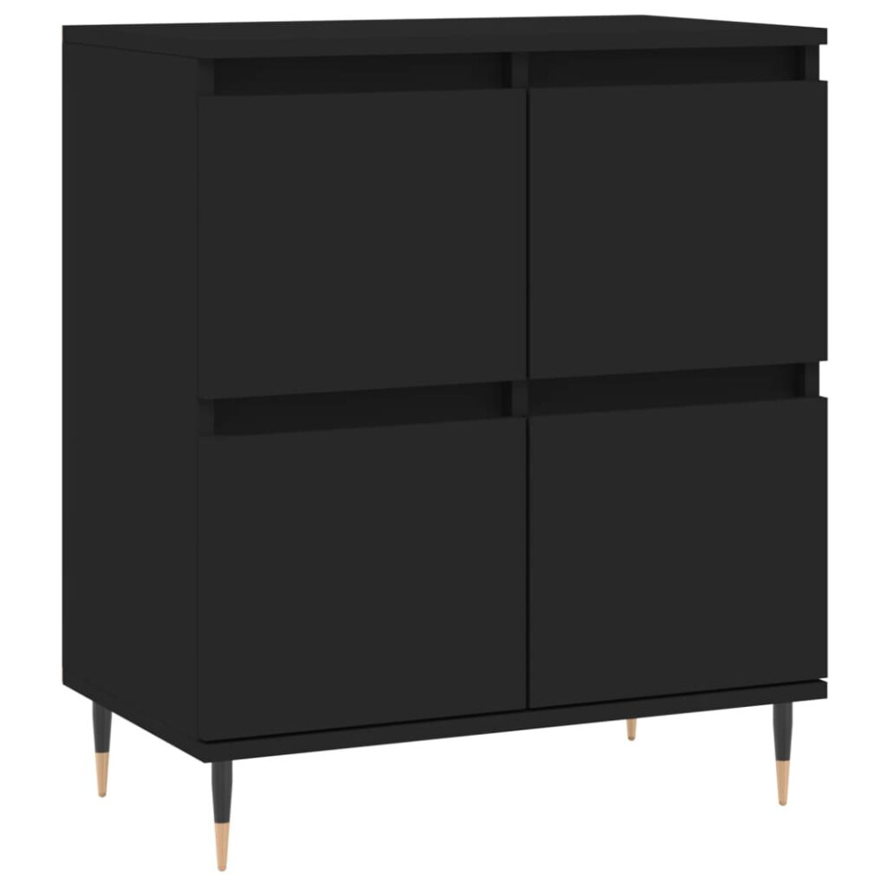 (black) vidaXL Sideboard Storage Side Cabinet Cupboard Grey Sonoma Engineered Wood