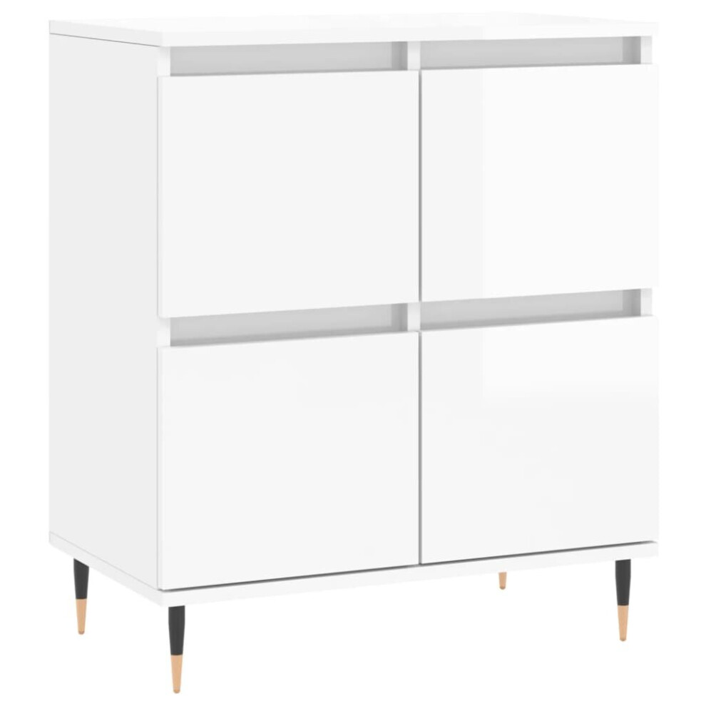 (high Gloss white) vidaXL Sideboard Storage Side Cabinet Cupboard Grey Sonoma Engineered Wood