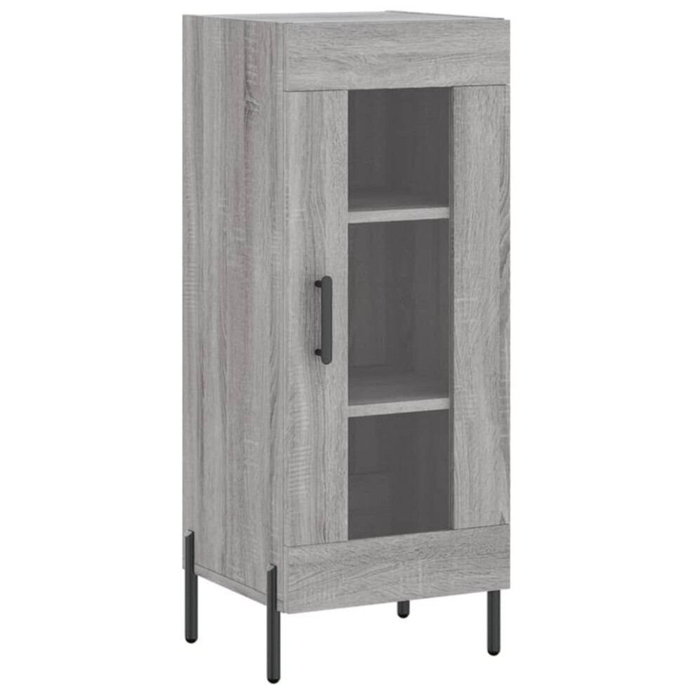 Vidaxl (Grey Sonoma) Sideboard Storage Cabinet Cupboard Side Cabinet White Engineered Wood White,Grey