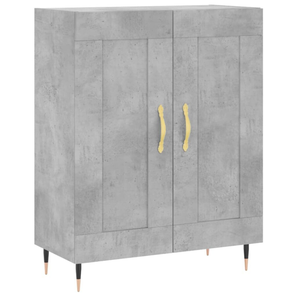 Vidaxl (Concrete Grey) Sideboard Storage Cabinet Cupboard Side Cabinet Brown Oak Engineered Wood
