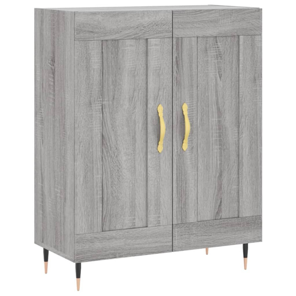Vidaxl (Grey Sonoma) Sideboard Storage Cabinet Cupboard Side Cabinet Brown Oak Engineered Wood