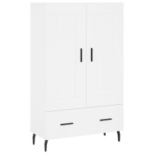 (white) vidaXL Highboard Sideboard Storage Cabinet High Gloss White Engineered Wood