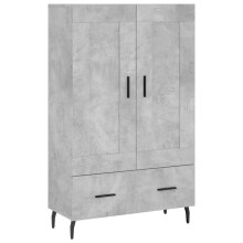 (concrete grey) vidaXL Highboard Sideboard Storage Cabinet High Gloss White Engineered Wood