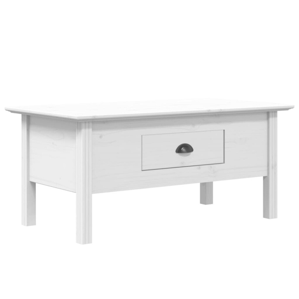 (white) vidaXL Coffee Table Side Table End Table Sofa Table BODO White Solid Wood Pine