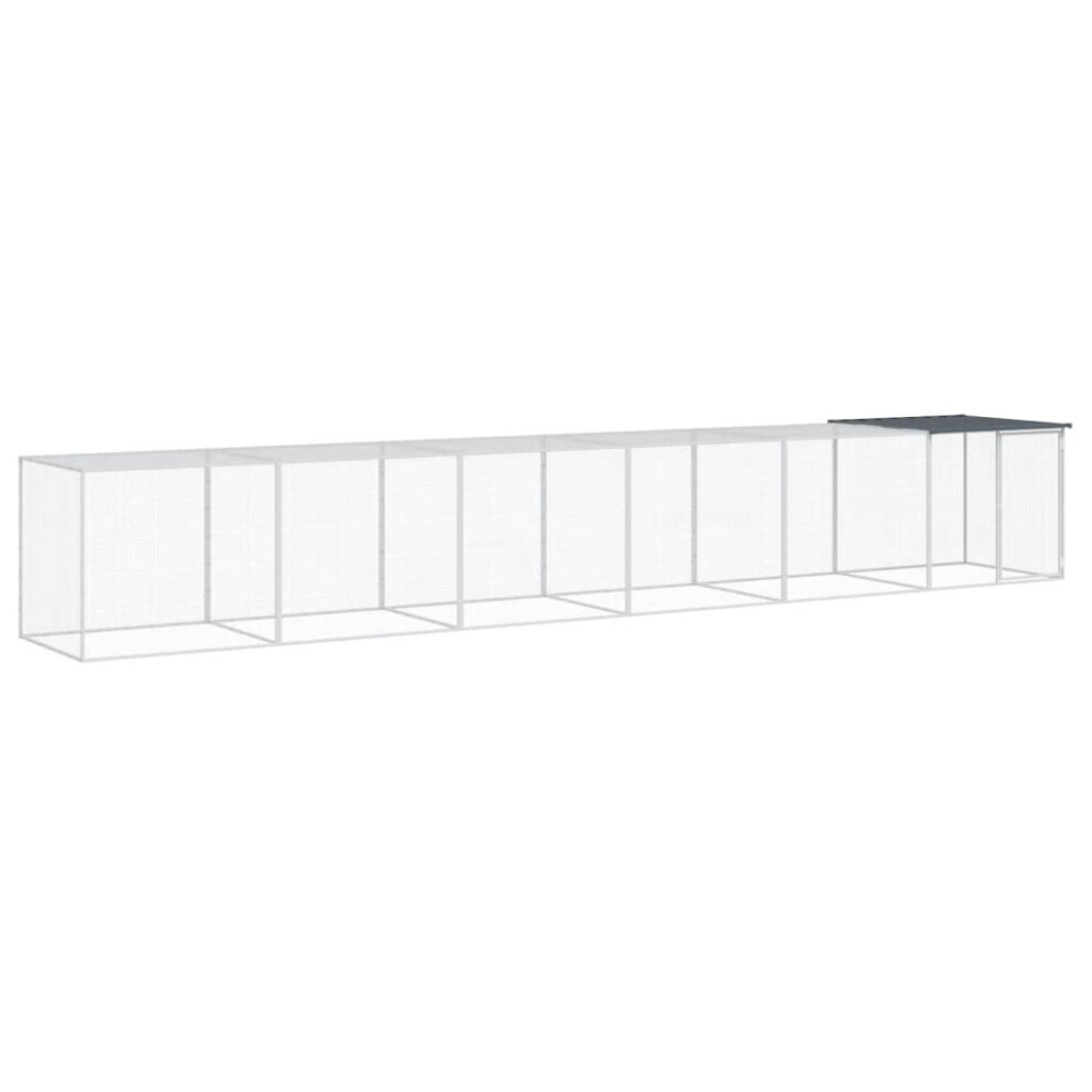Vidaxl (, 603 X 98 X 90 Cm) Chicken Cage With Roof Farm Chicken Run Coop Hen House Galvanised Steel Anthracite