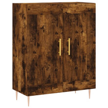 (smoked oak) vidaXL Sideboard Storage Cabinet Cupboard High Gloss White Engineered Wood