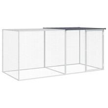 (anthracite, 203 x 98 x 90 cm) vidaXL Chicken Cage with Roof Farm Chicken Run Coop Hen House Galvanised Steel
