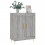 VidaXL (grey sonoma) vidaXL Sideboard Storage Cabinet Cupboard High Gloss White Engineered Wood 3