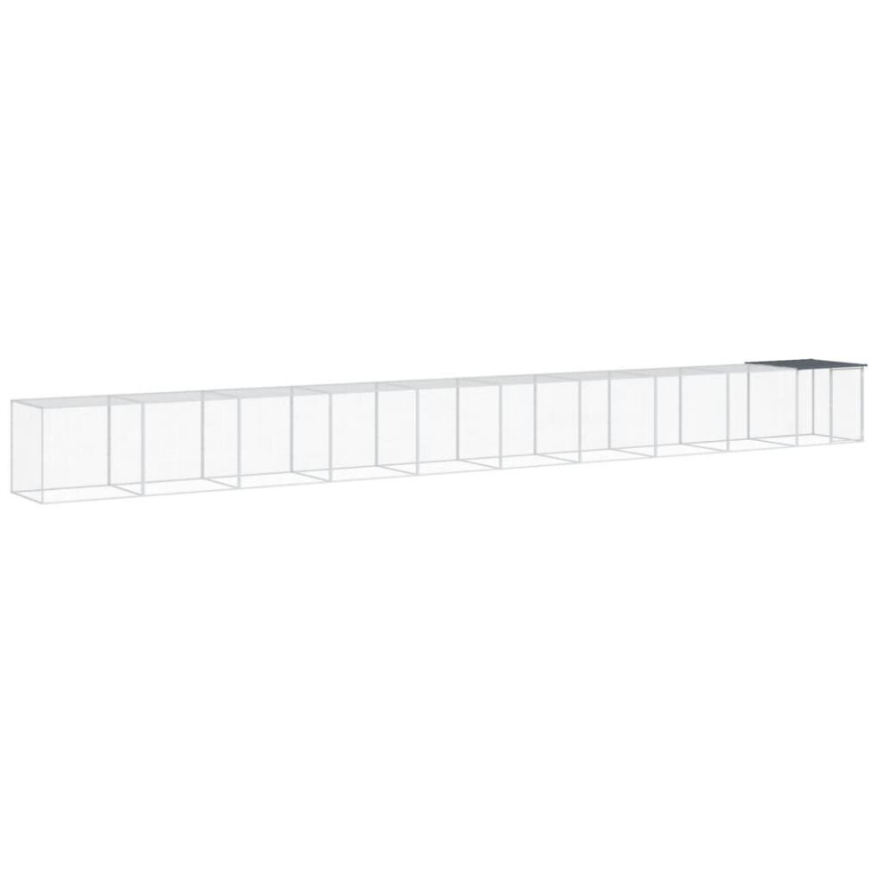 Vidaxl (, 1003 X 98 X 90 Cm) Chicken Cage With Roof Farm Chicken Run Coop Hen House Galvanised Steel Anthracite
