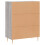 VidaXL (grey sonoma) vidaXL Sideboard Storage Cabinet Cupboard High Gloss White Engineered Wood 8